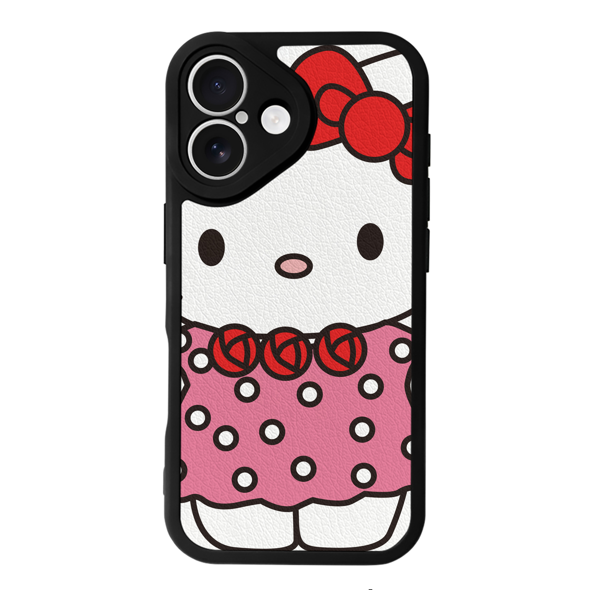 （画像用） Hello Kitty ハローキティ 【iPhone 16シリーズ対応】シリコンスマホケース（レザー調） 材質：シリコン